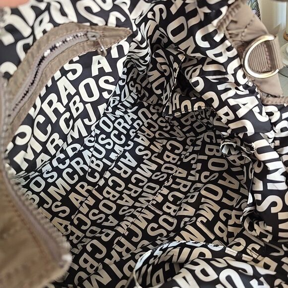 Marc By Marc Jacobs Taupe Green Nylon Quilted Tote Bag Shopper Purse Gym Slouchy - Picture 14 of 15